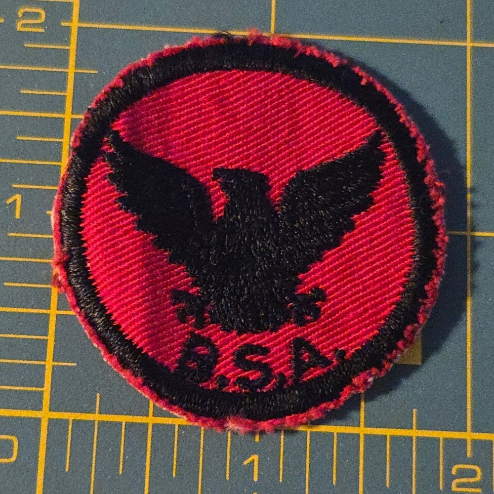 VTG 1960s Eagle Patrol Patch BSA Boy Scouts Of America Red Black Round Uniform